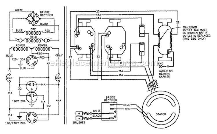 Page B Diagram and Parts List for 9024-1  Briggs and Stratton Generator